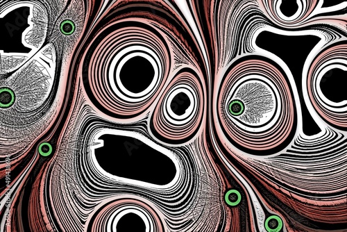 Abstract ghost faces with eyes