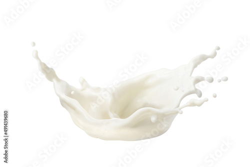 Canvastavla Milk splash isolated on white background.