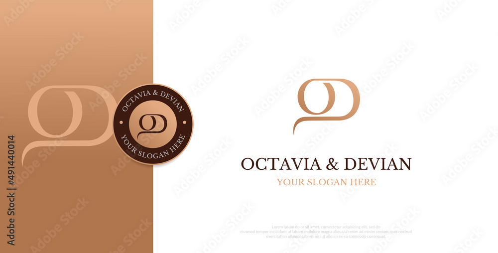 Initial OD Logo Design Vector