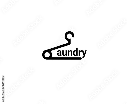 initial letter l hanger laundry logo design