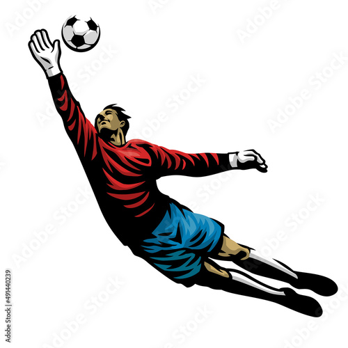 hand drawn goalkeeper of football