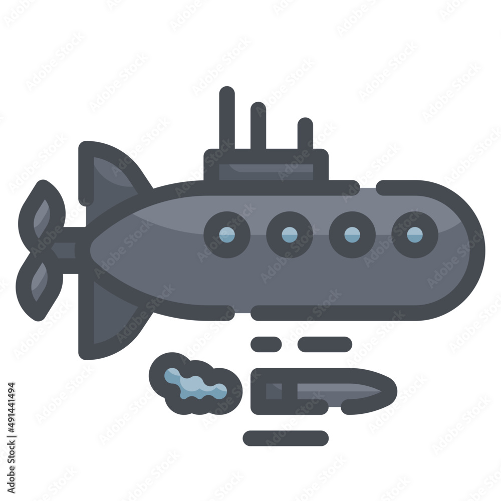 submarine line icon submarine line icon