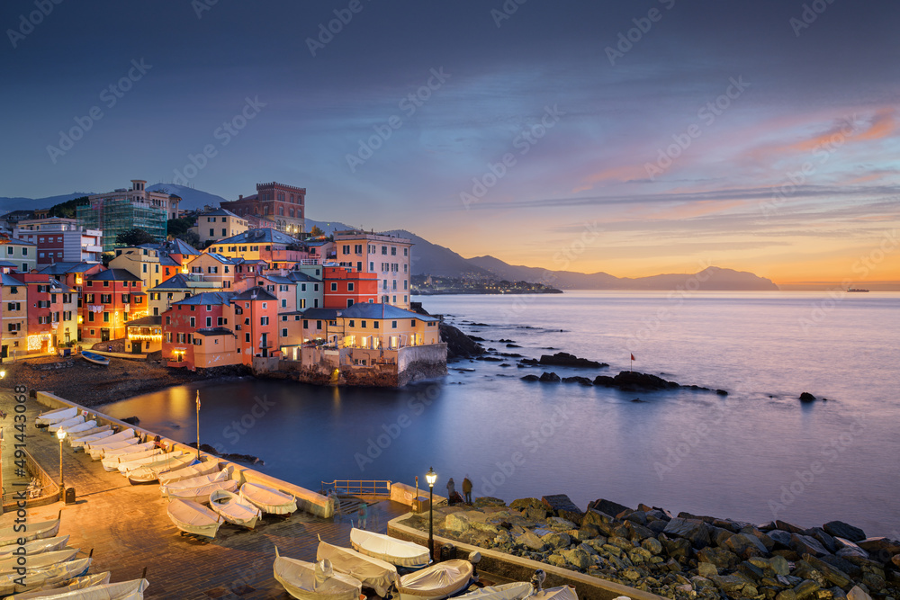 The old fishing village of  Boccadasse, Genoa, Italy