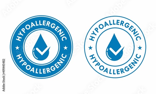 Hypoallergenic tested logo. Vector drop icon of hypoallergenic package label.