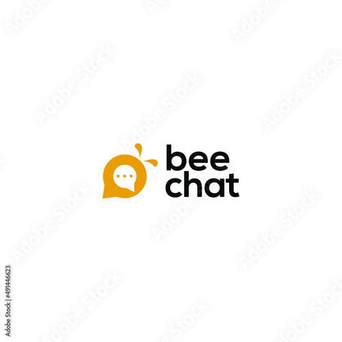 creative bee logo design vector graphic