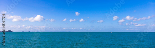 Ocean and sky bright background.