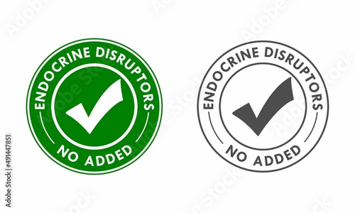 Endocrine disruptors no added logo template illustration. Suitable for Natural food package stamp, endocrine disruptors chemicals safe seal stamp