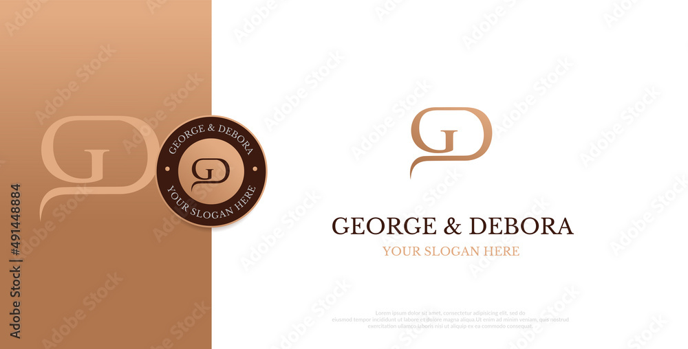 Initial GD Logo Design Vector