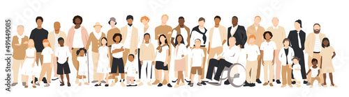 Multicultural group of fathers with kids.