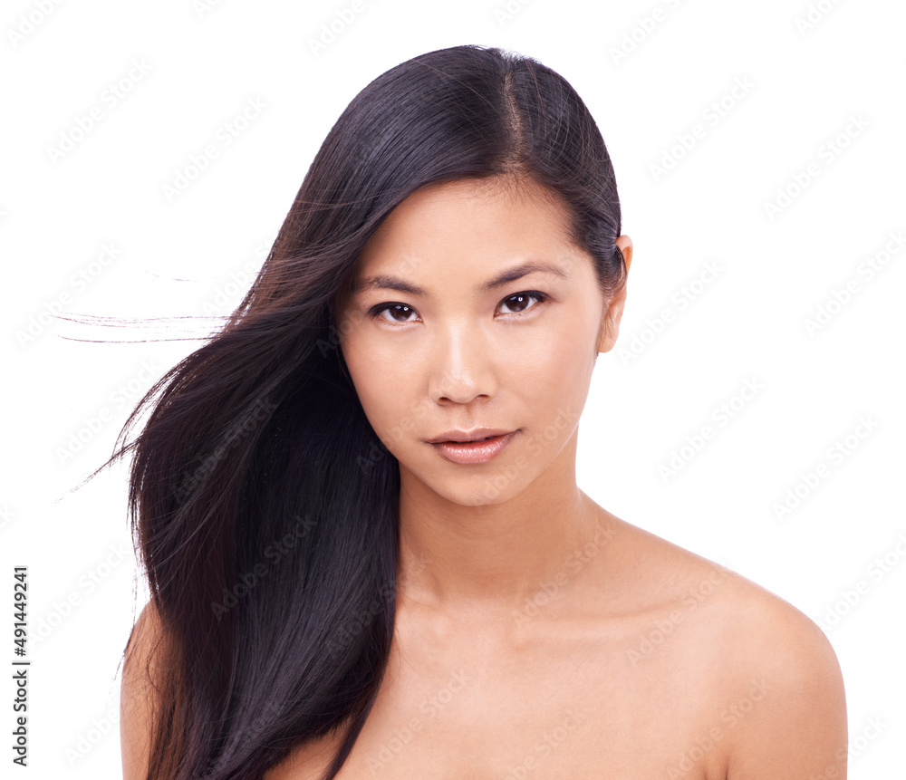 Oriental goddess. Cropped shot of a beautiful young oriental woman against a white background. Oriental goddess. Cropped shot of a beautiful young oriental woman against a white background.