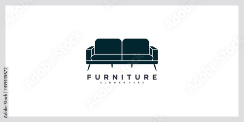Furniture logo design with creative concept