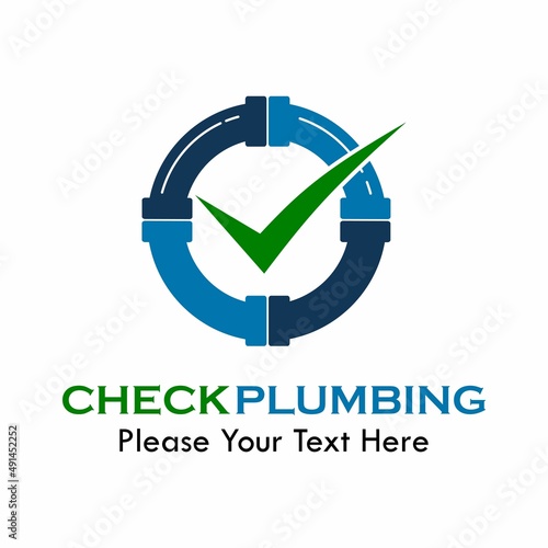 Check plumbing logo template illustration