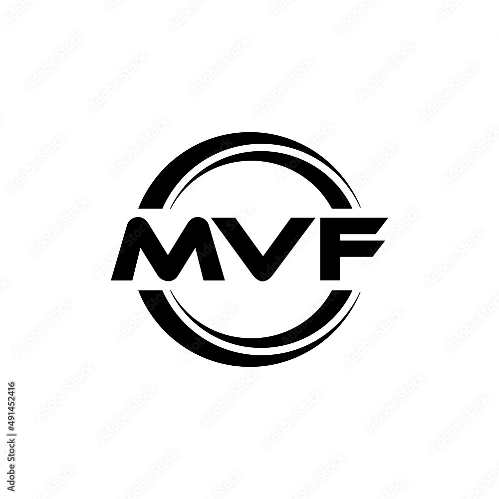 MVF letter logo design with white background in illustrator, vector