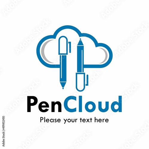 Pen cloud logo template illutration © Deni