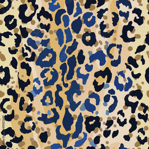 144_leoparad_pattern on the skin of a leoparad in the form of black, brown, blue spots on a yellow background