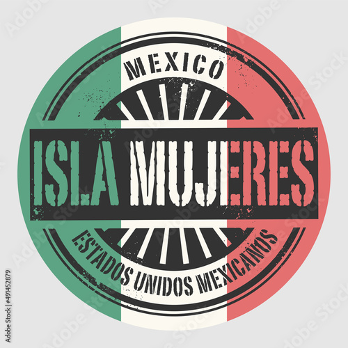 Emblem with the name of Isla Mujeres, Mexico