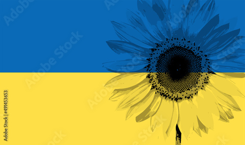 The Ukrainian flag and the sunflower, a symbol of peace.
