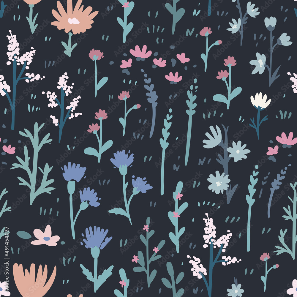 Floral seamless pattern with abstract flowers
Floral seamless pattern with abstract flowers