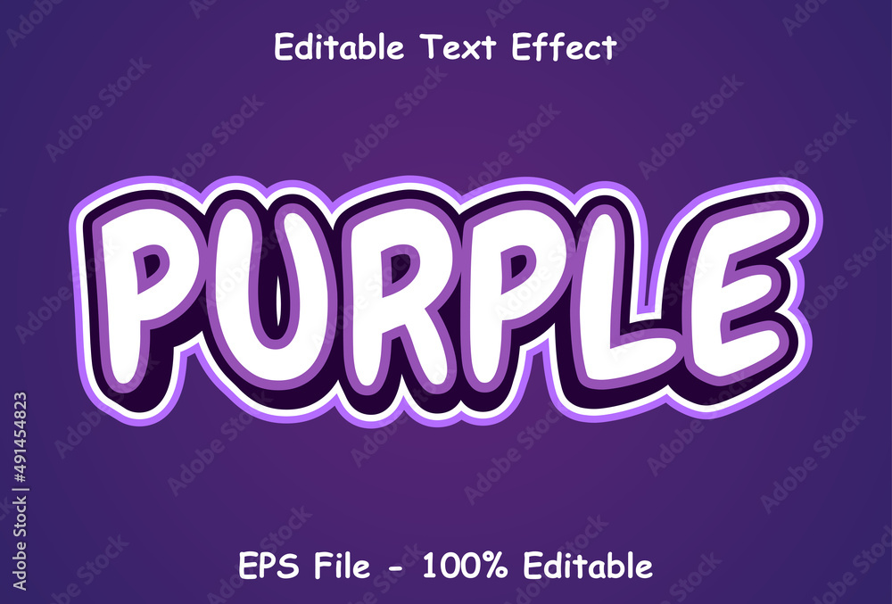 purple text effect with 3d style and editable. purple text effect with 3d style and editable.