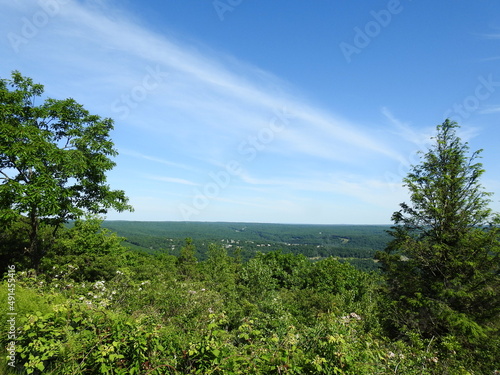Scenic view from the top of Camelback Mountain, in the Big Pocono State Park, Monroe County, Pennsylvania. photo