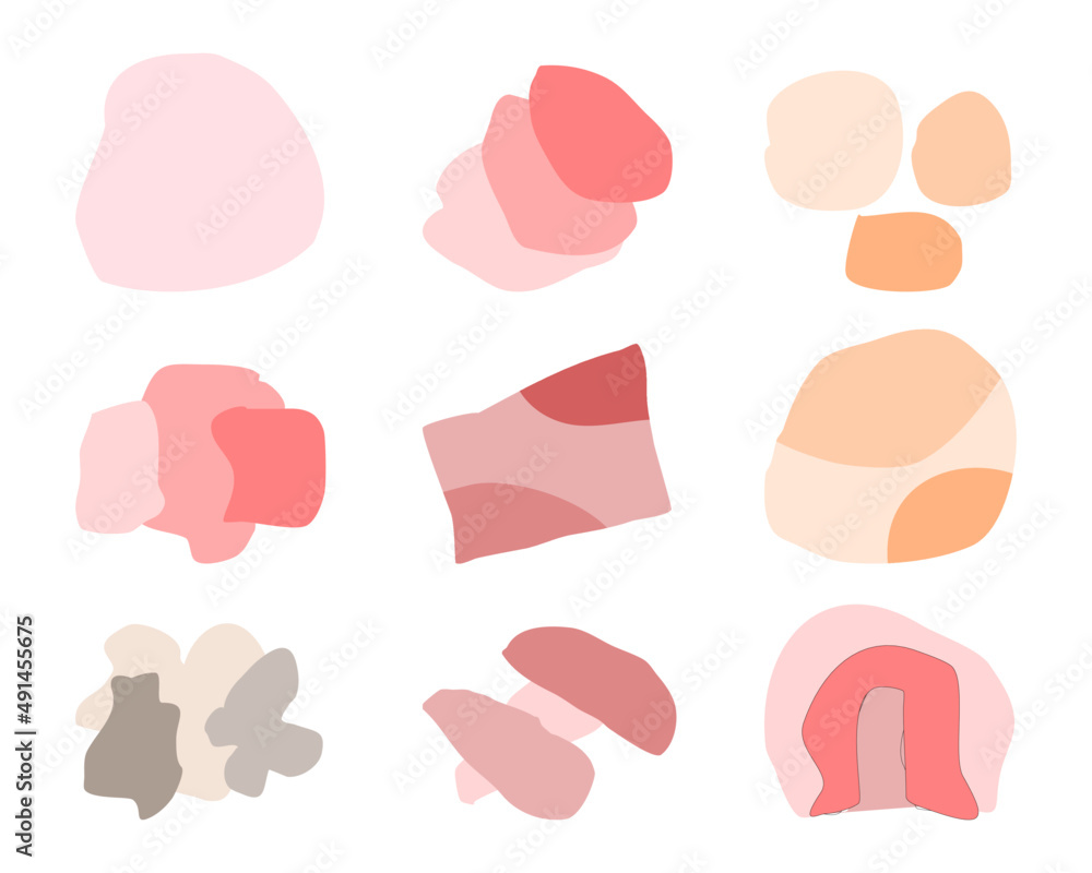 set of abstract shape isolated white background set of abstract shape isolated white background