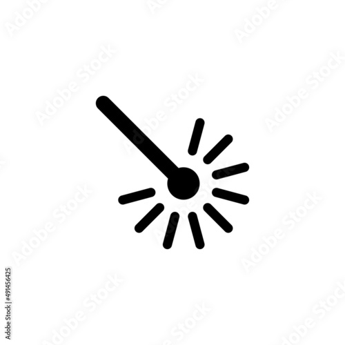 Magician Wand, Wizard Illusionist Magic Stick. Flat Vector Icon illustration. Simple black symbol on white background. Magician Wand, Wizard Stick sign design template for web and mobile UI element.