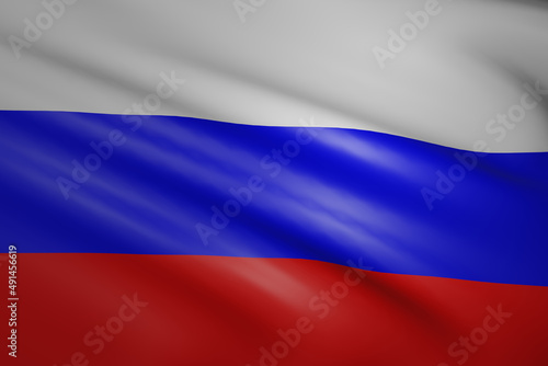 The national flag of Russia - Highly detailed realistic 3D rendering