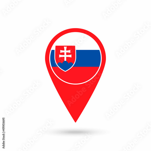 Free Download Map pointer with contry Slovakia. Slovakia flag. Vector illustration. - GFXLoad