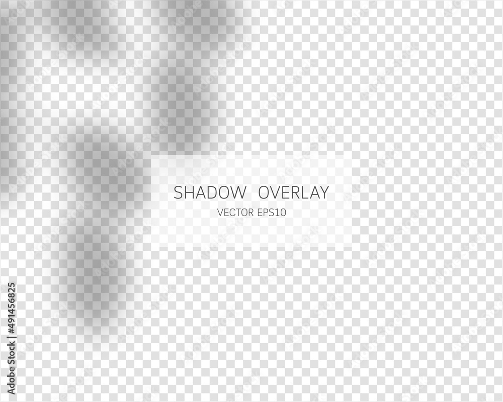 Shadow overlay effect. Natural shadows isolated on transparent background. Vector illustration. Shadow overlay effect. Natural shadows isolated on transparent background. Vector illustration.