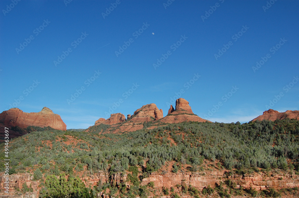 The beautiful scenery of the red rock formations that surround the small town of Sedona, Arizona.