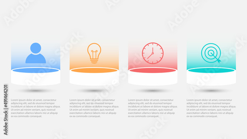 Business infographic 4 step element template