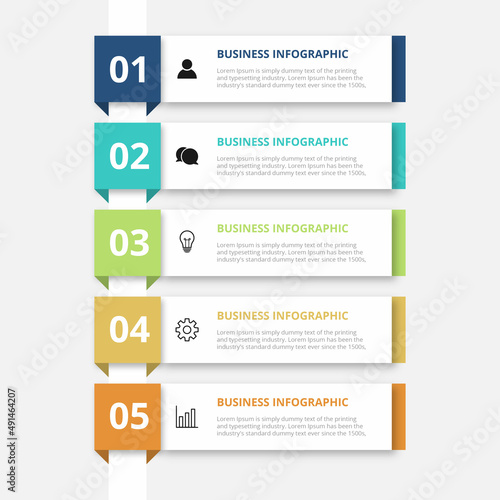 Business infographic 5 step element template