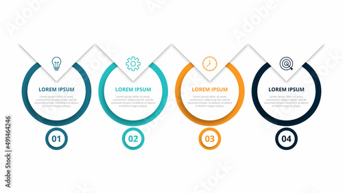 Business infographic 4 step element template