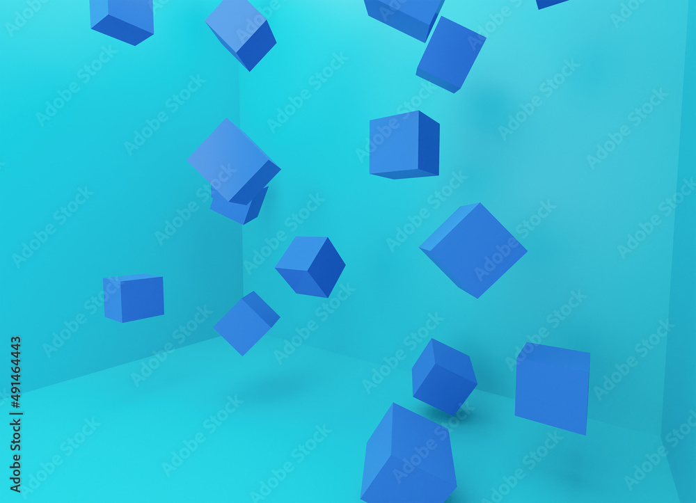 abstract 3d background with colored cubes