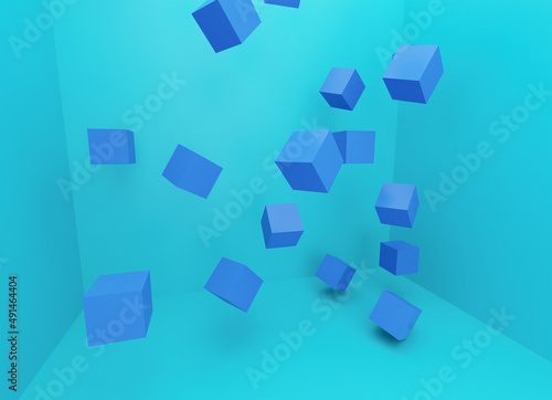 abstract 3d background with colored cubes