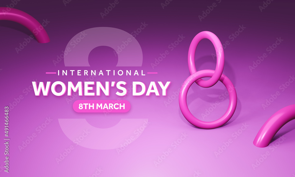 women day banner 3d background
