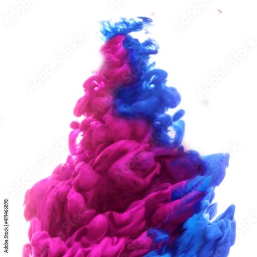 Colorful smoke red in blue