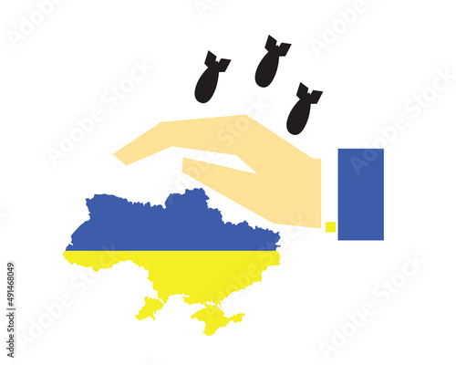 Close up the sky over Ukraine. Help to Ukraine. Save Ukraine. Vector illustration