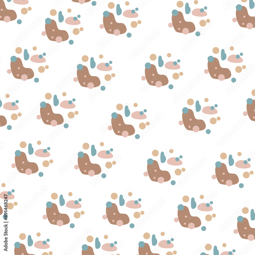 Vector illustration of elegant pattern with cute leaves and animals Vector illustration of elegant pattern with cute leaves and animals