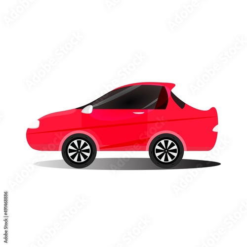 Sport car automotive red color cartoon vector illustration 