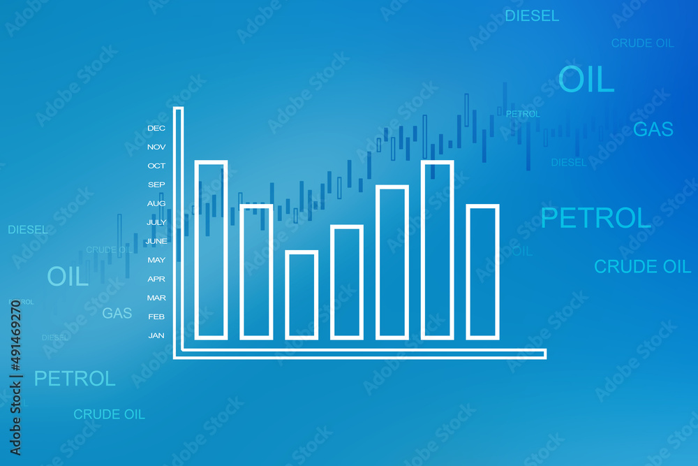 2d rendering Stock market online business concept. business Graph
