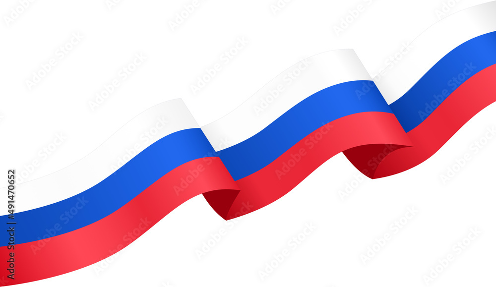 Russia flag wave isolated on png or transparent background,Symbol Russia,template  for banner,card,advertising ,promote,and business matching country poster,  vector illustration Stock Vector