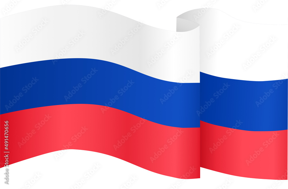 Fototapeta premium Russia flag wave isolated on png or transparent background,Symbol Russia,template for banner,card,advertising ,promote,and business matching country poster, vector illustration