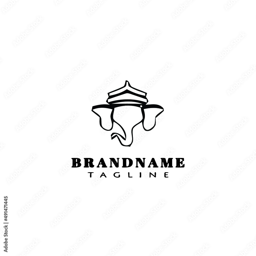 lord ganesh logo cartoon icon design template black isolated vector illustration lord ganesh logo cartoon icon design template black isolated vector illustration