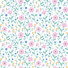 Wandcirkels Bloemen patronen Sierlijke bloemen witte achtergrond  © Елена Хмельнюк