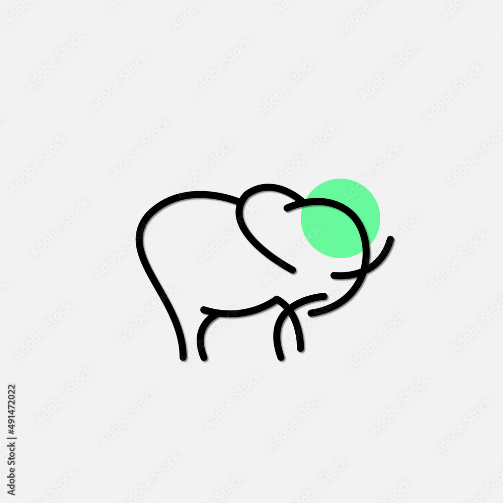 Elephant outline logo design template Elephant outline logo design template