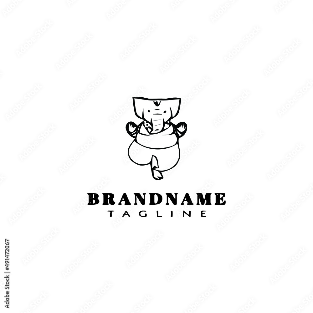 lord ganesh logo cartoon icon design template black isolated vector illustration lord ganesh logo cartoon icon design template black isolated vector illustration