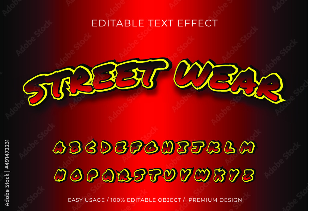 street wear text effect with graphic style