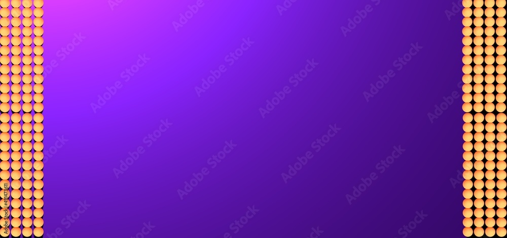 The Purple background with orange balls on the sides. Abstract magenta background. 3D illustration. The Purple background with orange balls on the sides. Abstract magenta background. 3D illustration.
