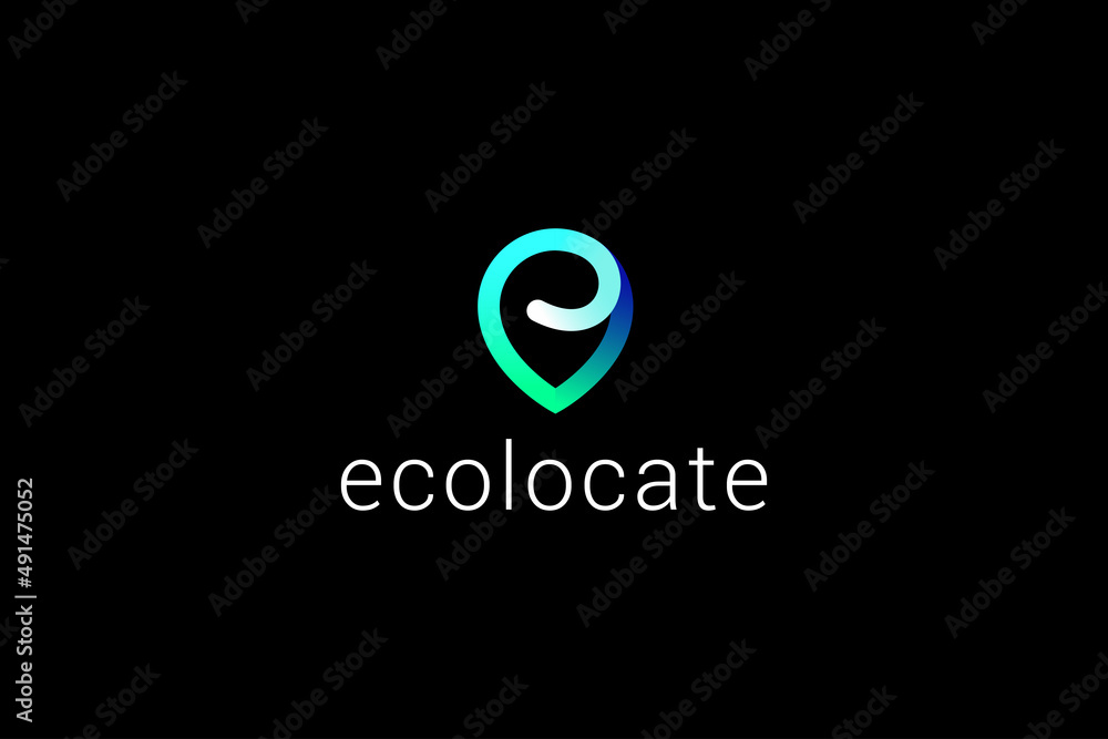 Letter e minimal location tracker logo Letter e minimal location tracker logo